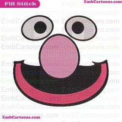 Grover Face Sesame Street Embroidery Design
