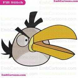 Hal Face Angry Birds Embroidery Design