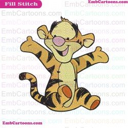 Happy Baby Tigger Winnie The Pooh Embroidery Design