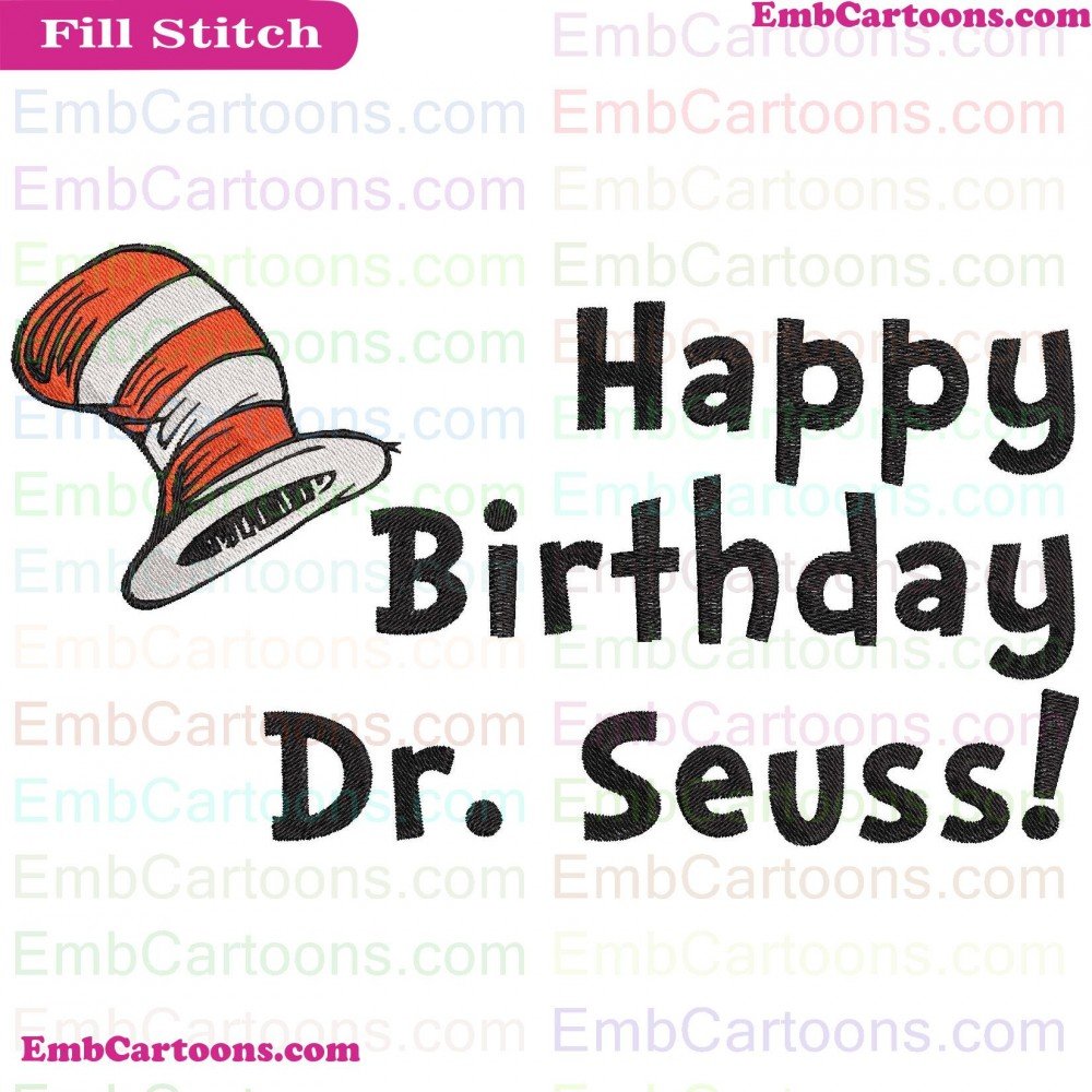 Happy Birthday Applique Design, Happy Birthday Embroidery Design, Birthday 2 Applique Design, Birthday 2 Embroidery Design, 2 Dr Applique Design, 2 Dr Embroidery Design, Dr Seuss Applique Design, Dr Seuss Embroidery Design, Seuss The Applique Design, Seus