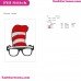 Hat And Glasses Dr Seuss The Cat In The Hat Embroidery Design