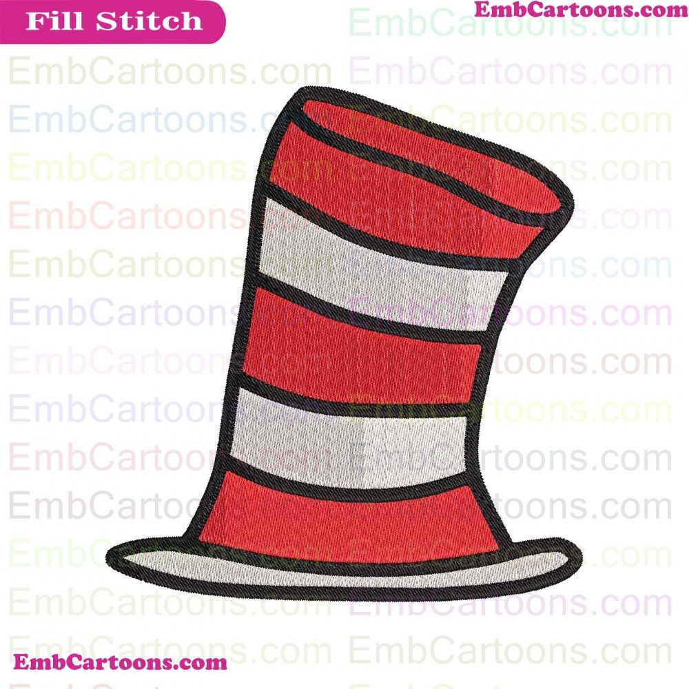 Hat Dr Applique Design, Hat Dr Embroidery Design, Dr Seuss Applique Design, Dr Seuss Embroidery Design, Seuss The Applique Design, Seuss The Embroidery Design, The Cat Applique Design, The Cat Embroidery Design, Cat In Applique Design, Cat In Embroidery D