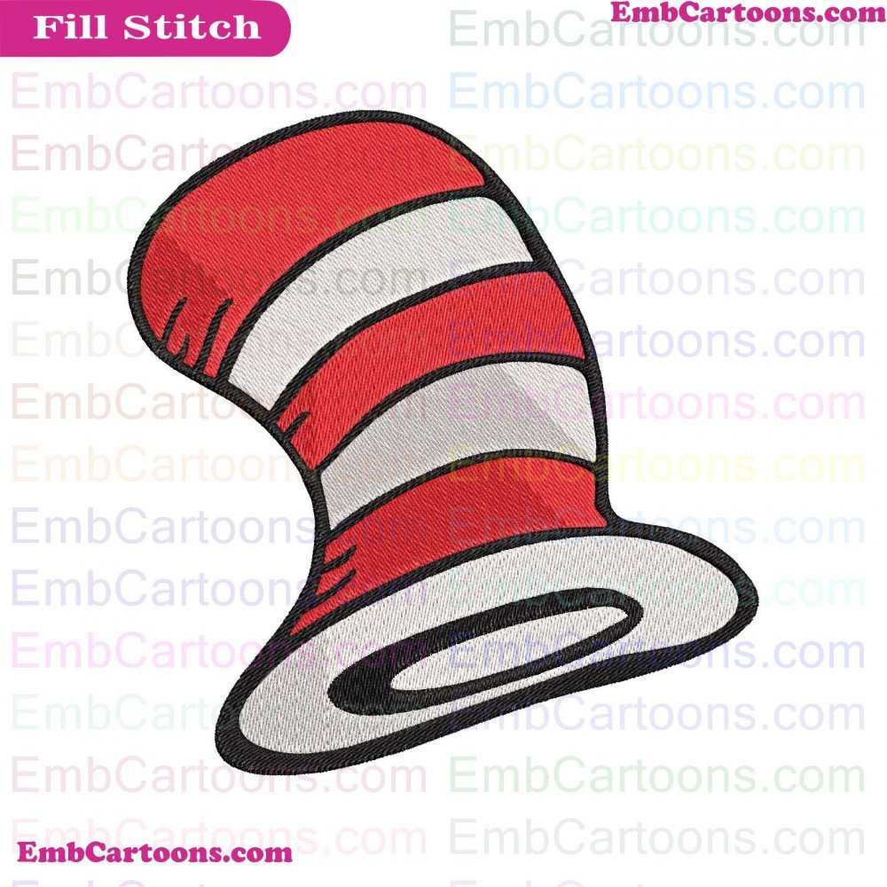 Hat Dr Applique Design, Hat Dr Embroidery Design, Dr Seuss Applique Design, Dr Seuss Embroidery Design, Seuss The Applique Design, Seuss The Embroidery Design, The Cat Applique Design, The Cat Embroidery Design, Cat In Applique Design, Cat In Embroidery D