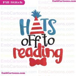 Hats Off To Reading Dr Seuss The Cat In The Hat Embroidery Design