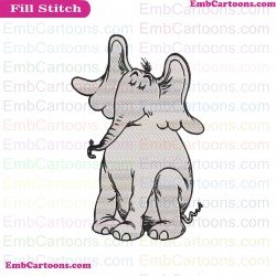 Horton Elephant Outline Silhouette Dr Seuss The Cat In The Hat Embroidery Design