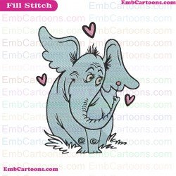 Horton With Flower With Loves Dr Seuss The Cat In The Hat Embroidery Design