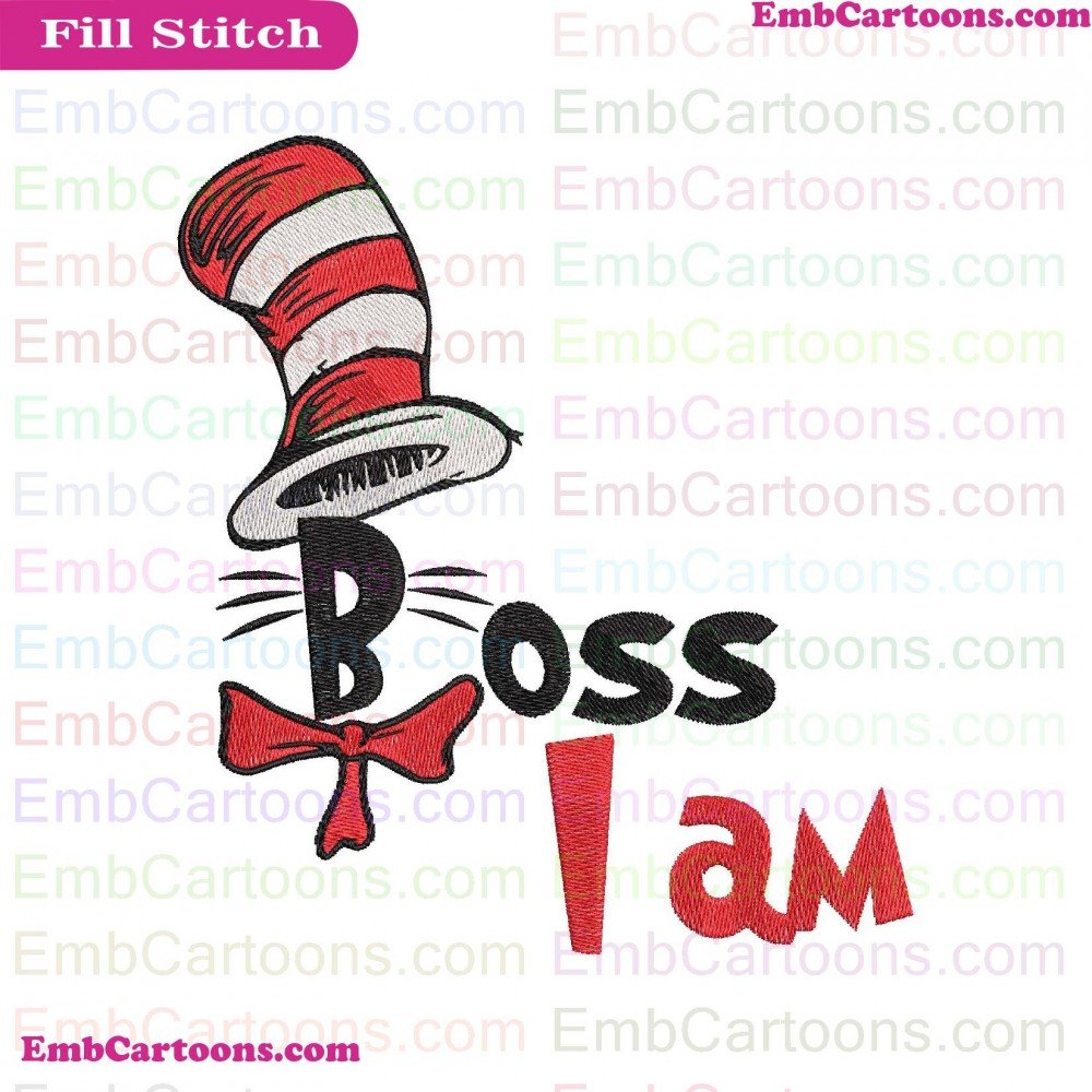 I Am Applique Design, I Am Embroidery Design, Am Boss Applique Design, Am Boss Embroidery Design, Boss Dr Applique Design, Boss Dr Embroidery Design, Dr Seuss Applique Design, Dr Seuss Embroidery Design, Seuss The Applique Design, Seuss The Embroidery Des