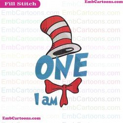 I Am One Dr Seuss The Cat In The Hat Embroidery Design