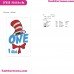 I Am One Dr Seuss The Cat In The Hat Embroidery Design
