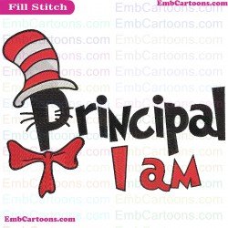I Am Principal Dr Seuss The Cat In The Hat Embroidery Design