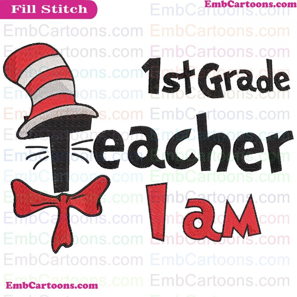 I Am Applique Design, I Am Embroidery Design, Am Teacher Applique Design, Am Teacher Embroidery Design, Teacher 1St Applique Design, Teacher 1St Embroidery Design, 1St Grade Applique Design, 1St Grade Embroidery Design, Grade Dr Applique Design, Grade Dr 