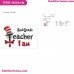 I Am Teacher 2Nd Grade Dr Seuss The Cat In The Hat Embroidery Design