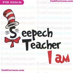 I Am Teacher Seepech Dr Seuss The Cat In The Hat Embroidery Design