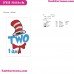 I Am Two Dr Seuss The Cat In The Hat Embroidery Design