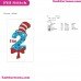 I Am Two Number 2 Dr Seuss The Cat In The Hat Embroidery Design