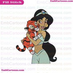 Jasmine And Rajah Aladdin Embroidery Design