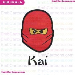 Kai Face Lego Ninjago Embroidery Design