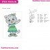 Katerina Kittycat Daniel Tigers Neighborhood Embroidery Design
