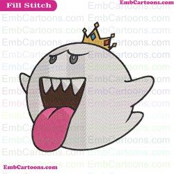 King Boo Super Mario Embroidery Design
