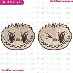 Labubu Facial Landmarks Embroidery Design