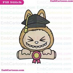 Labubu Graduation Embroidery Design