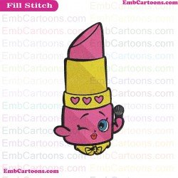 Lippy Lips Shopkins Embroidery Design