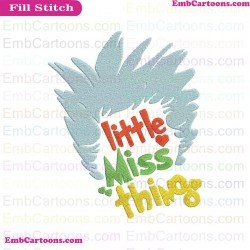 Little Miss Thing Dr Seuss The Cat In The Hat Embroidery Design