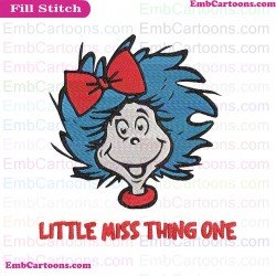 Little Miss Thing One Dr Seuss Embroidery Design