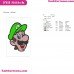 Luigi Face Super Mario Bros Embroidery Design