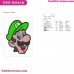 Luigi Face Super Mario Bros Embroidery Design