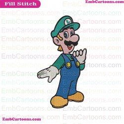 Luigi Super Mario Embroidery Design