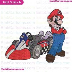 Mario Kart Embroidery Design