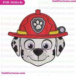 Marshall Face Paw Patrol Embroidery Design
