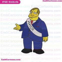 Mayor Quimby The Simpsons Embroidery Design
