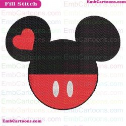 Mickey Heart Mickey Mouse Embroidery Design