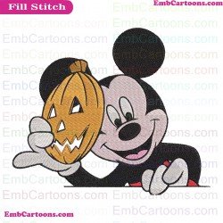 Mickey Mask Pumpkin Embroidery Design