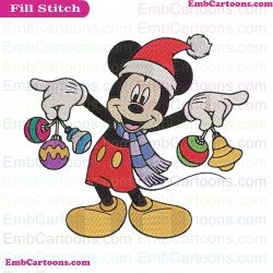Mickey Mouse Ornaments Christmas Embroidery Design