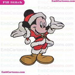 Mickey Mouse Santa Christmas Embroidery Design