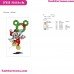 Mickey Mouse Wreath And Candy Cane And Happy Christmas Embroidery Design