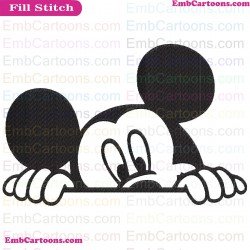 Mickey Peeking Mickey Mouse Embroidery Design