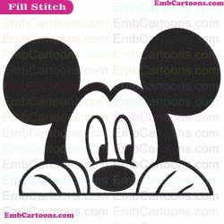 Mickey Peeking Mickey Mouse Embroidery Design 2