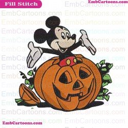 Mickey Pumpkin Embroidery Design