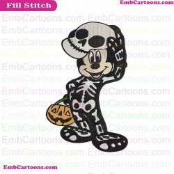 Mickey Skeleton Embroidery Design