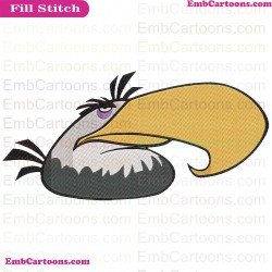 Mighty Eagle Face Angry Birds Embroidery Design