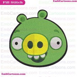 Minion Pig Face Smiley Angry Birds Embroidery Design