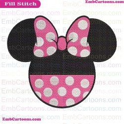 Minnie Bow Dress Pink Mickey Mouse Embroidery Design