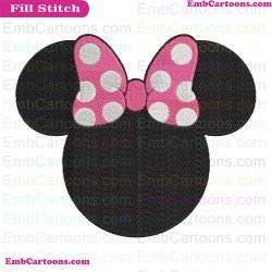 Minnie Bow Pink Mickey Mouse Embroidery Design