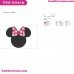 Minnie Bow Pink Mickey Mouse Embroidery Design