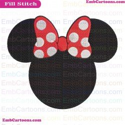 Minnie Bow Red Mickey Mouse Embroidery Design