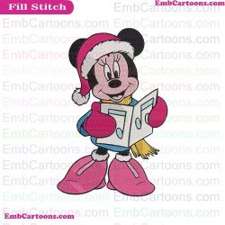 Minnie Carols Christmas Mickey Mouse Embroidery Design